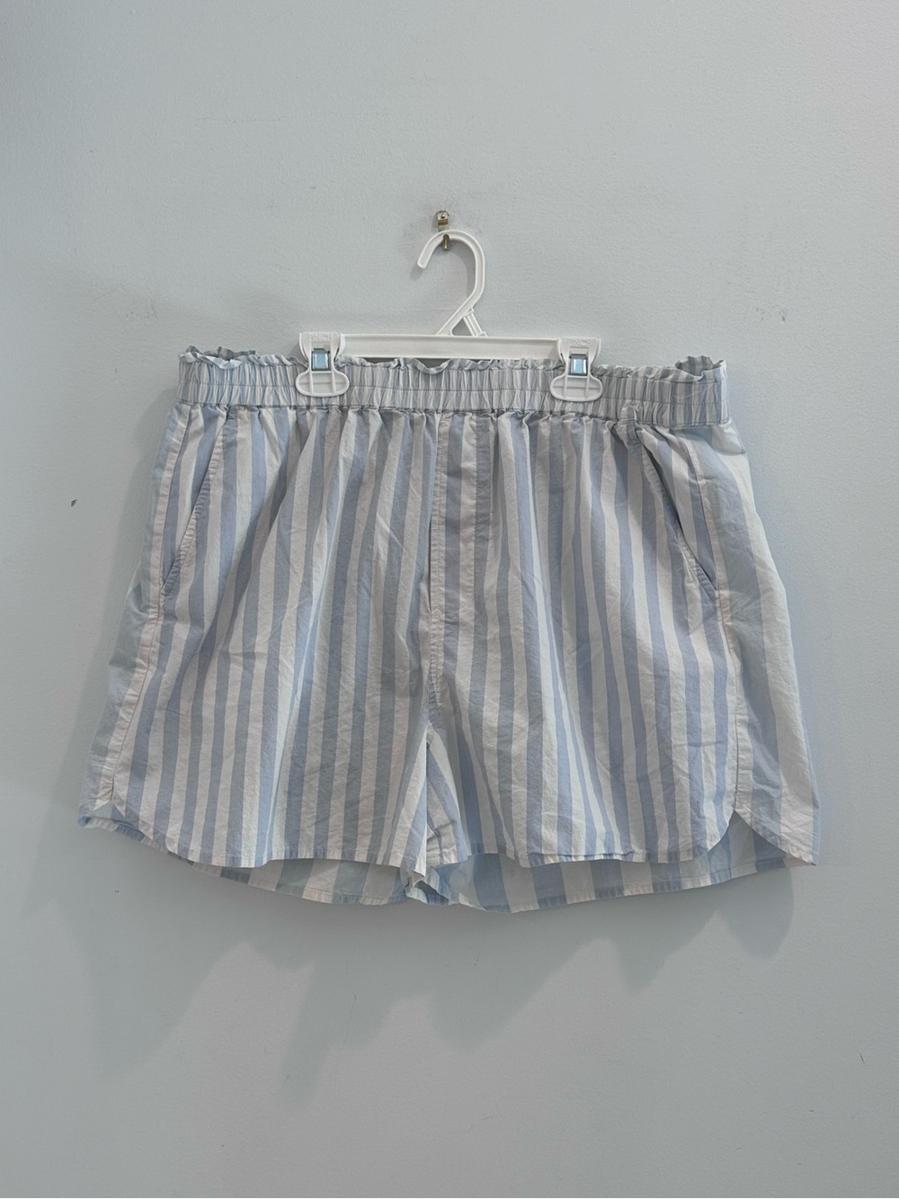 Madewell Beachy Euro Striped Fisherman Cotton Pull On Shorts Boho Women X Large